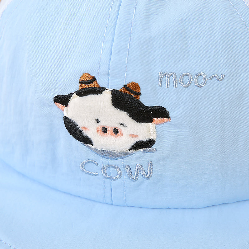 Motif de vache mignon pour enfants Brodé Tissu net respirant Mode réglable