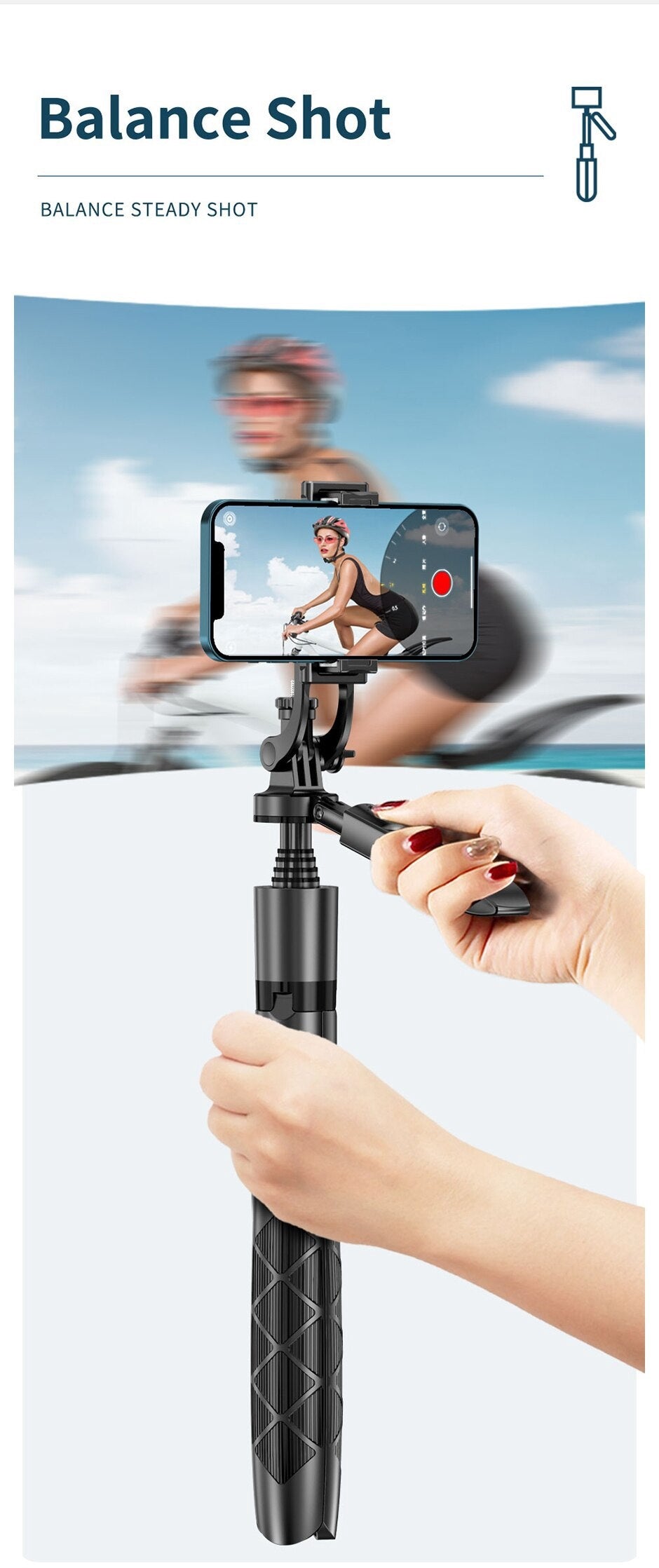 Selfie Stick Double Fill Light Bluetooth-compatible Stabilisateur à main Sol télescopique R