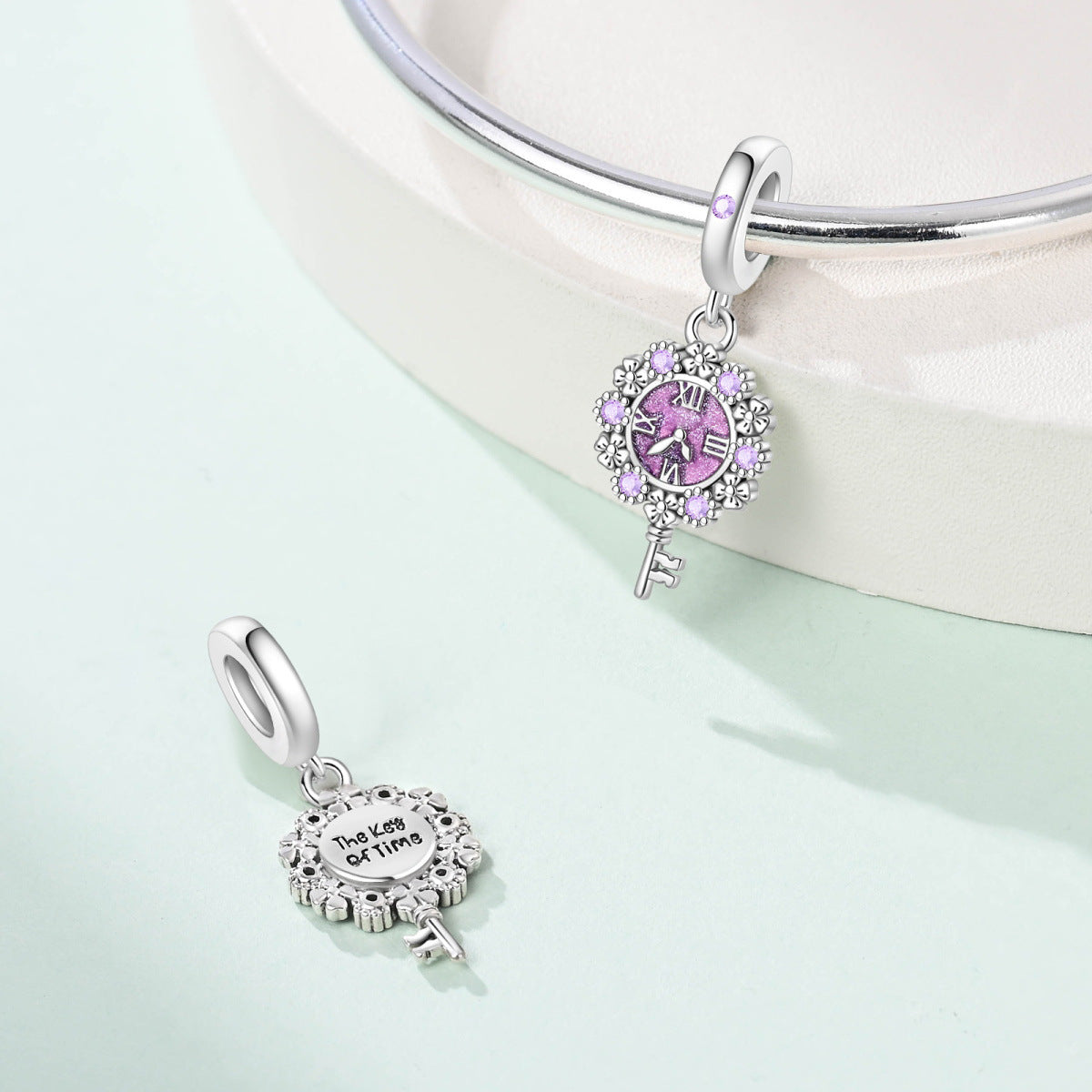 Accessoire pendentif à clé de verrouillage cardiaque rétro