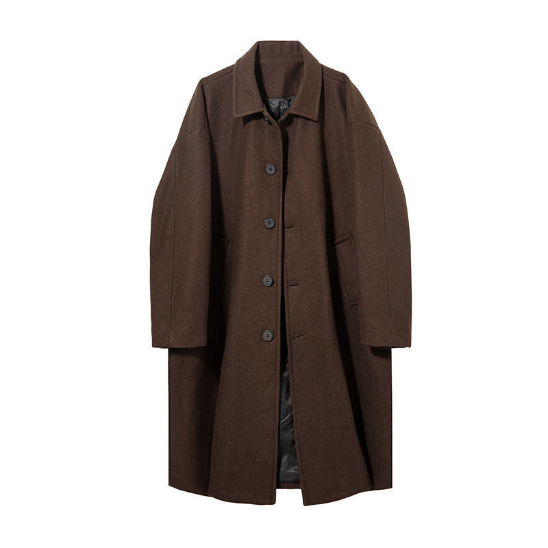 AutomneHiver Laine double-facé Manteau Hommes Style de longueur moyenne