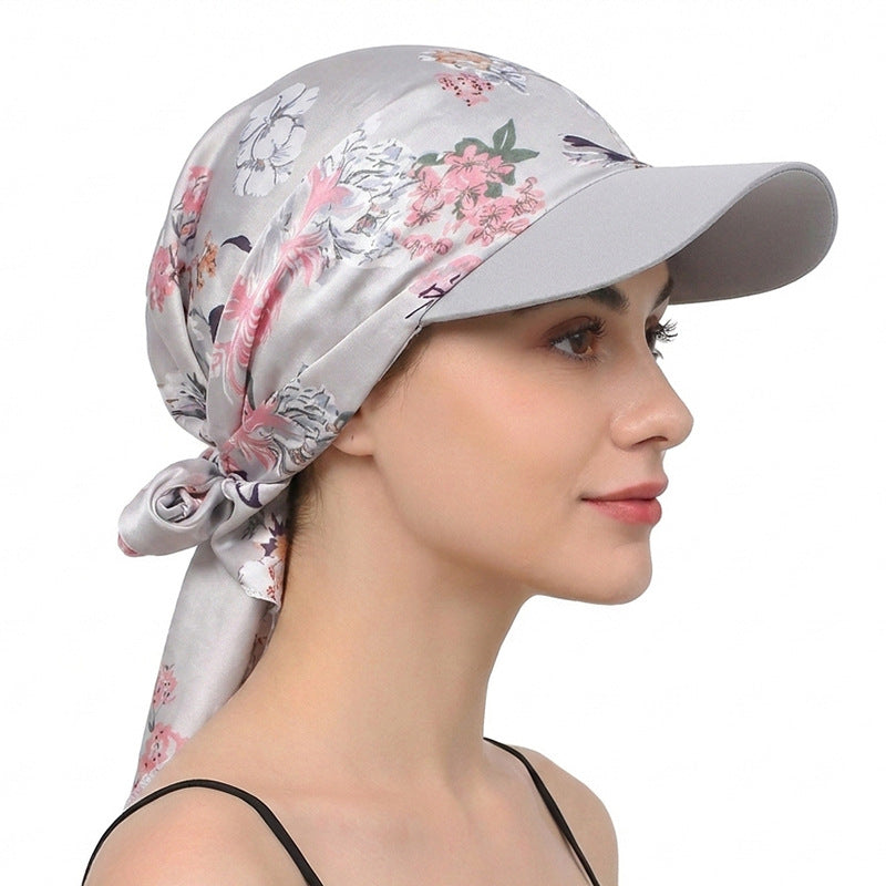 Fleur de cajou modèle Sateen carré écharpe avec chapeau imprimé