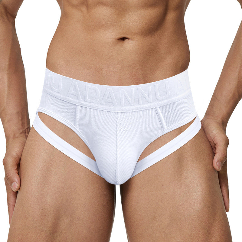 Slips respirants en coton taille basse double pour hommes
