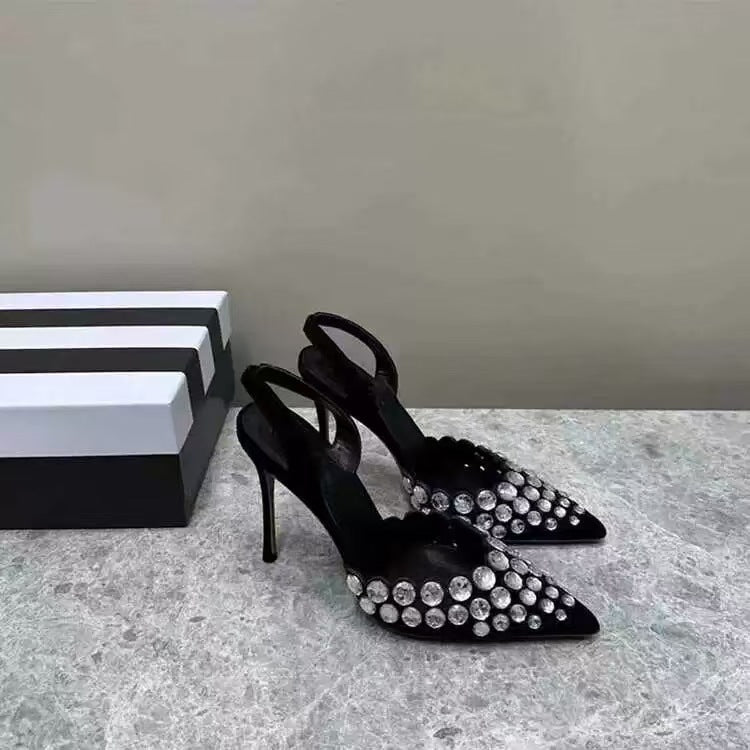 Femmes Sexy Sandales en Strass pointues