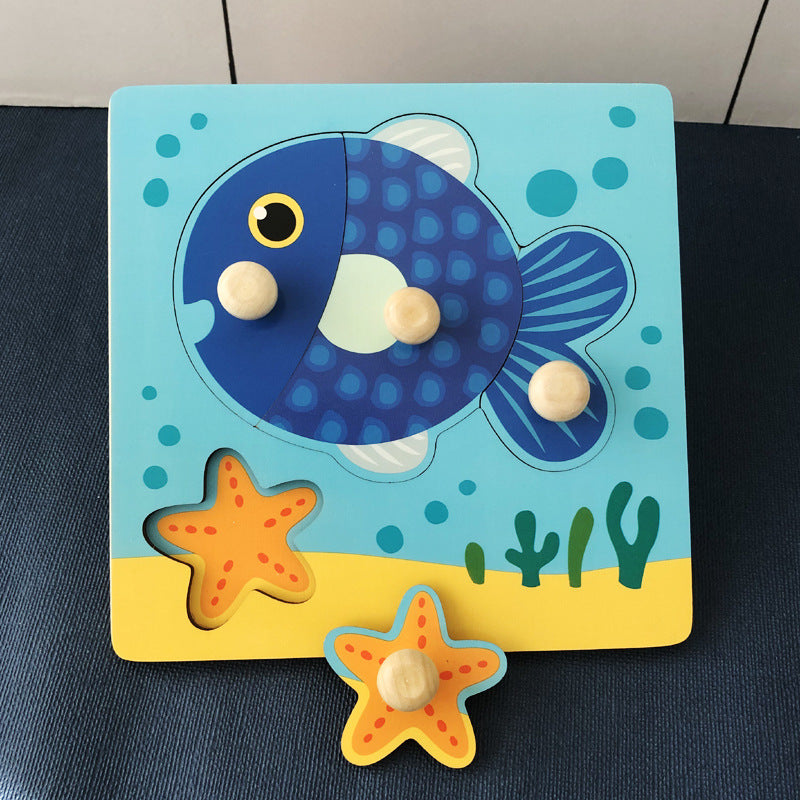 Hand Holding Puzzle Board Enfants Montessori éducation précoce Perception Jouet éducatif