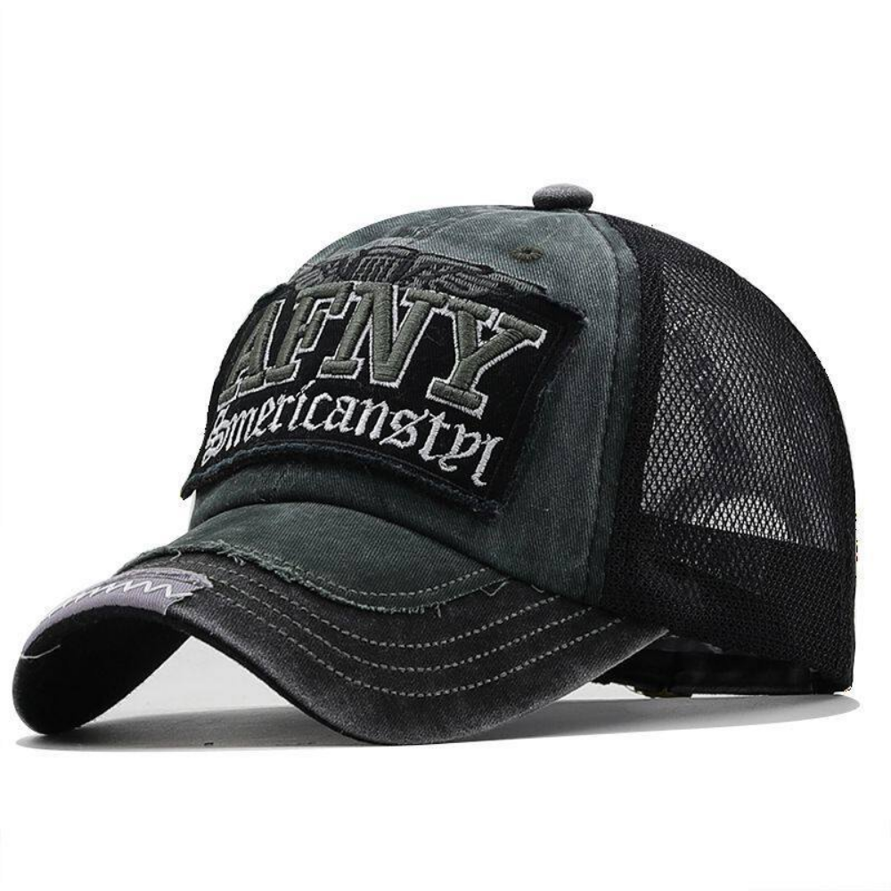 American Retro Détressed Laved Patchwork Lettered Baseball Cap pour l'été