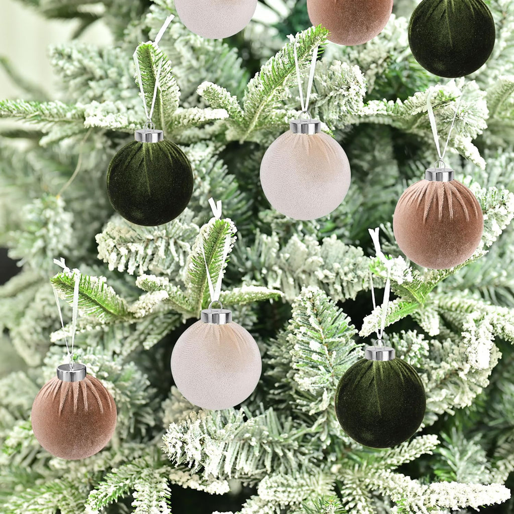Bal de Noël en velours ornements 15 unités