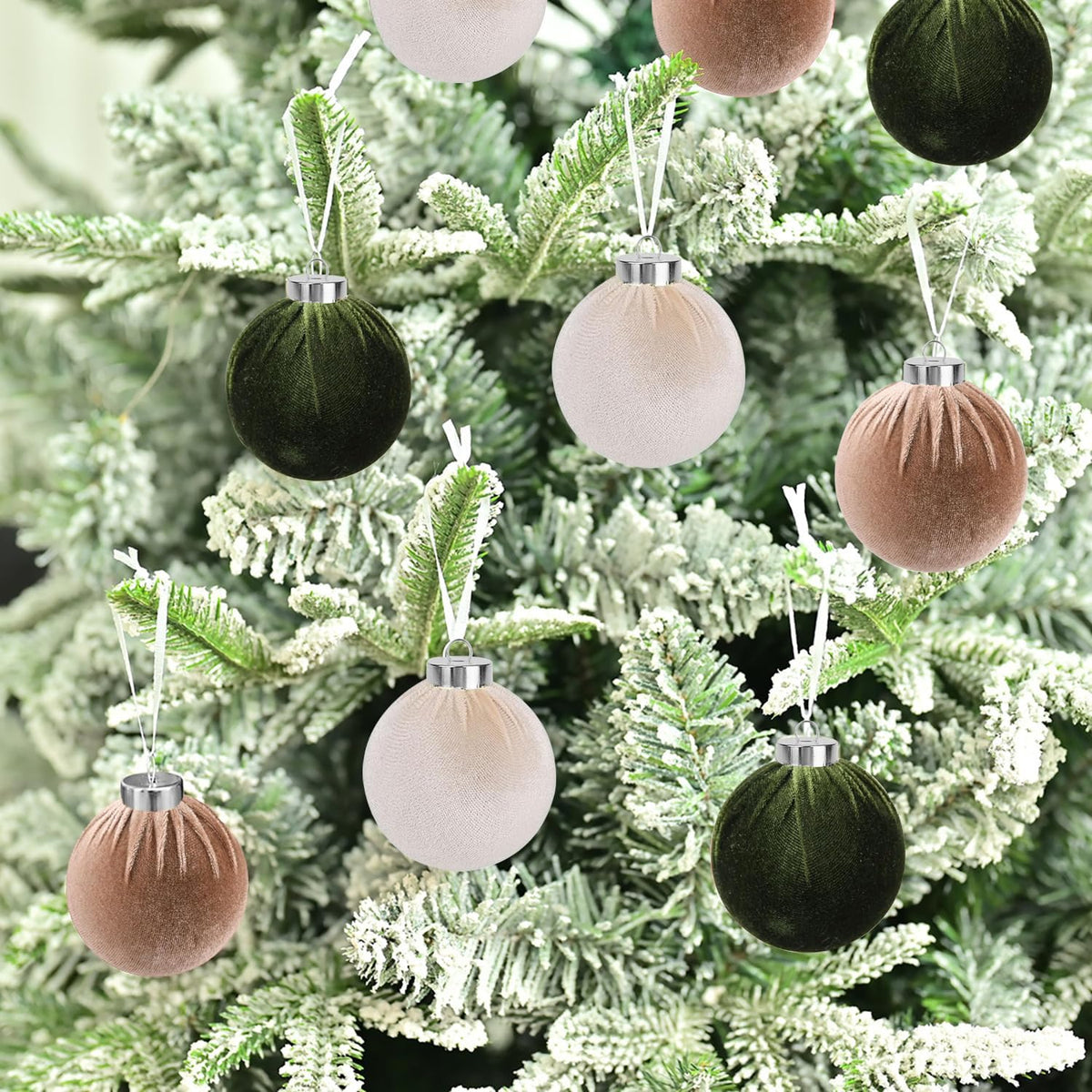 Bal de Noël en velours ornements 15 unités