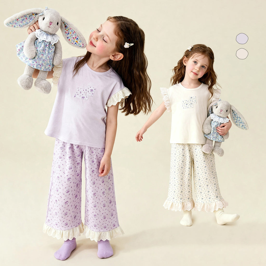 Princesse Style Floral Dentelle Patchwork Cozy Loungewear