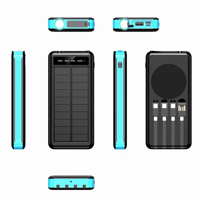 Unité de recharge solaire avec câble portable étanche