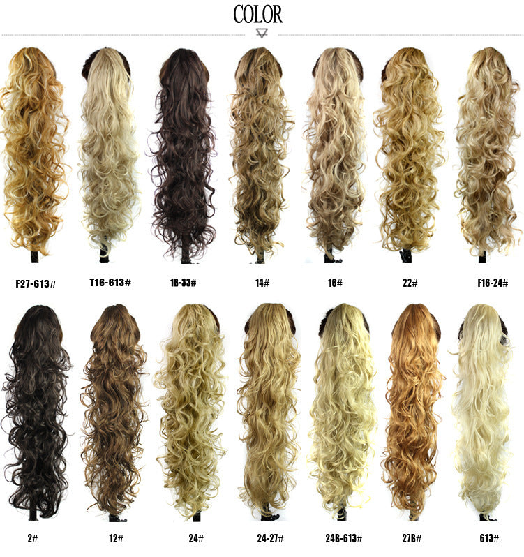 European And American Wig Femme Chimique Fibre Ponytail Grab Clip Wavy Long Curly