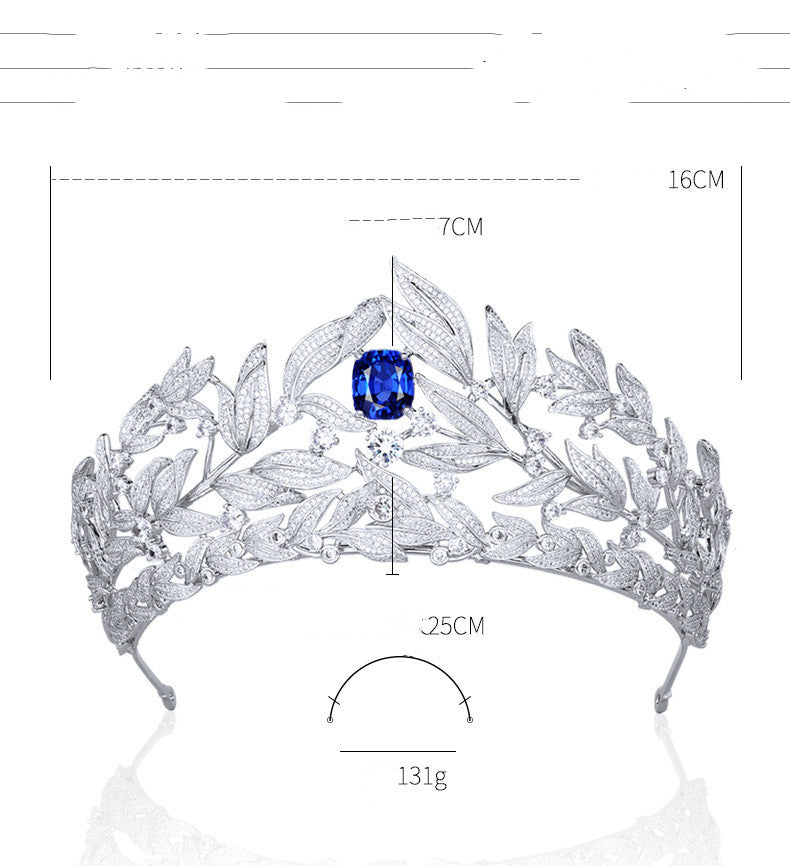 Sapphire Crown Cuivre Micro Inlay AAA Zircon Crown Coiffure de mariage