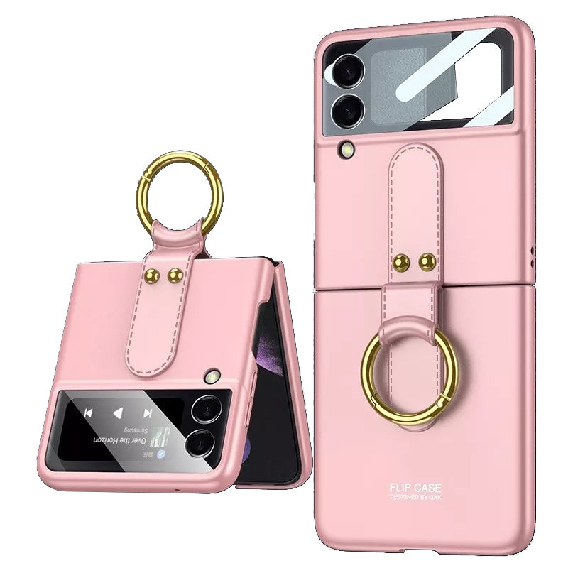 Coque de téléphone mobile pliant simple et créative gelé dur Shell couleur solide