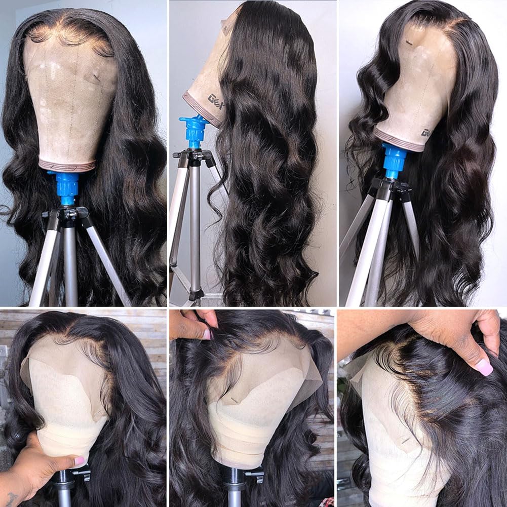 13x6 Perruque de cheveux humains avant couleur naturelle