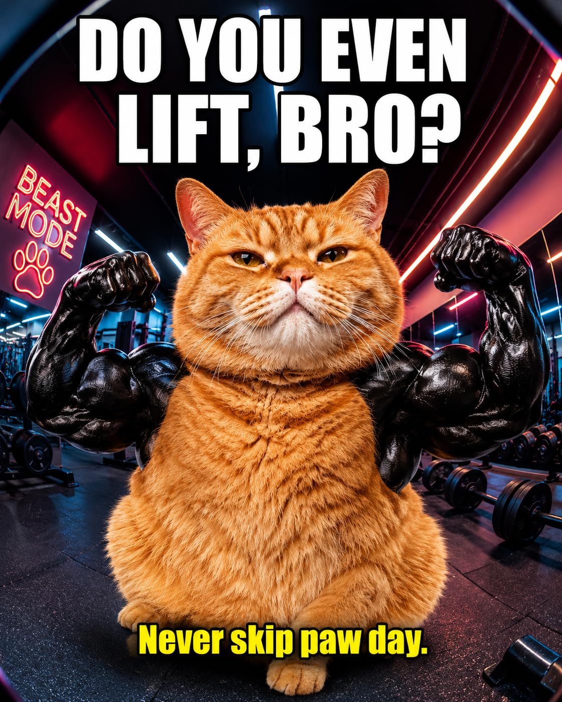Armoiries musculaires de chat Hilarous Costume imprimé 3D Comfy Épaule d'épaule pour femelle Cosp