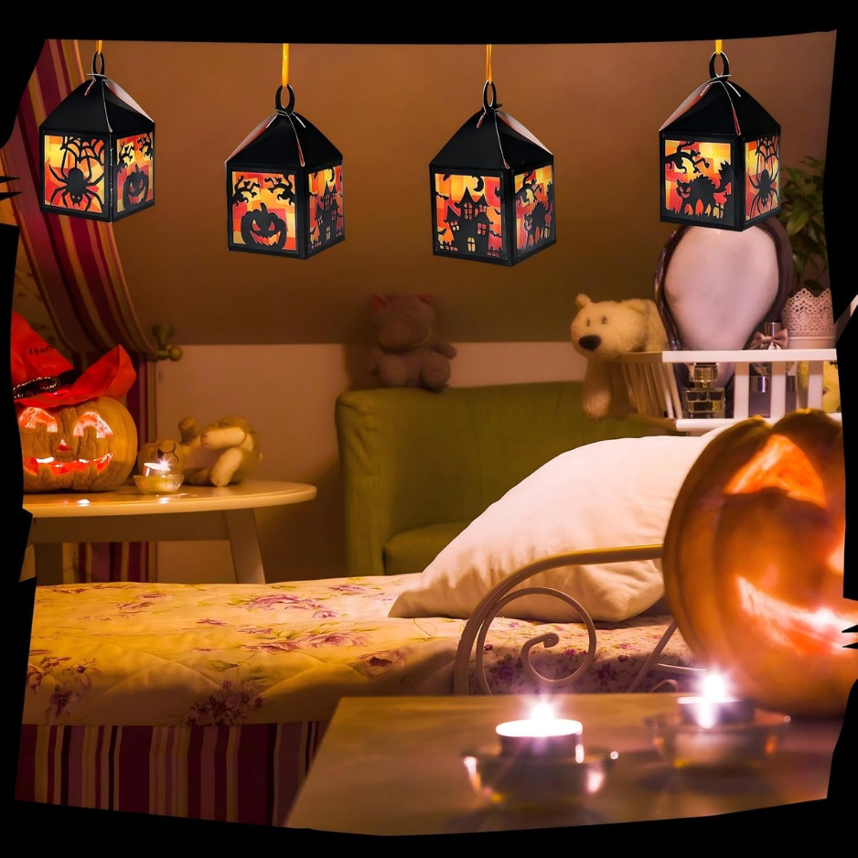 16 Sets Halloween Lanterne Artisanat Set Suncatchers Tissu papier bricolage bricolage bricolage sorcellerie Ca