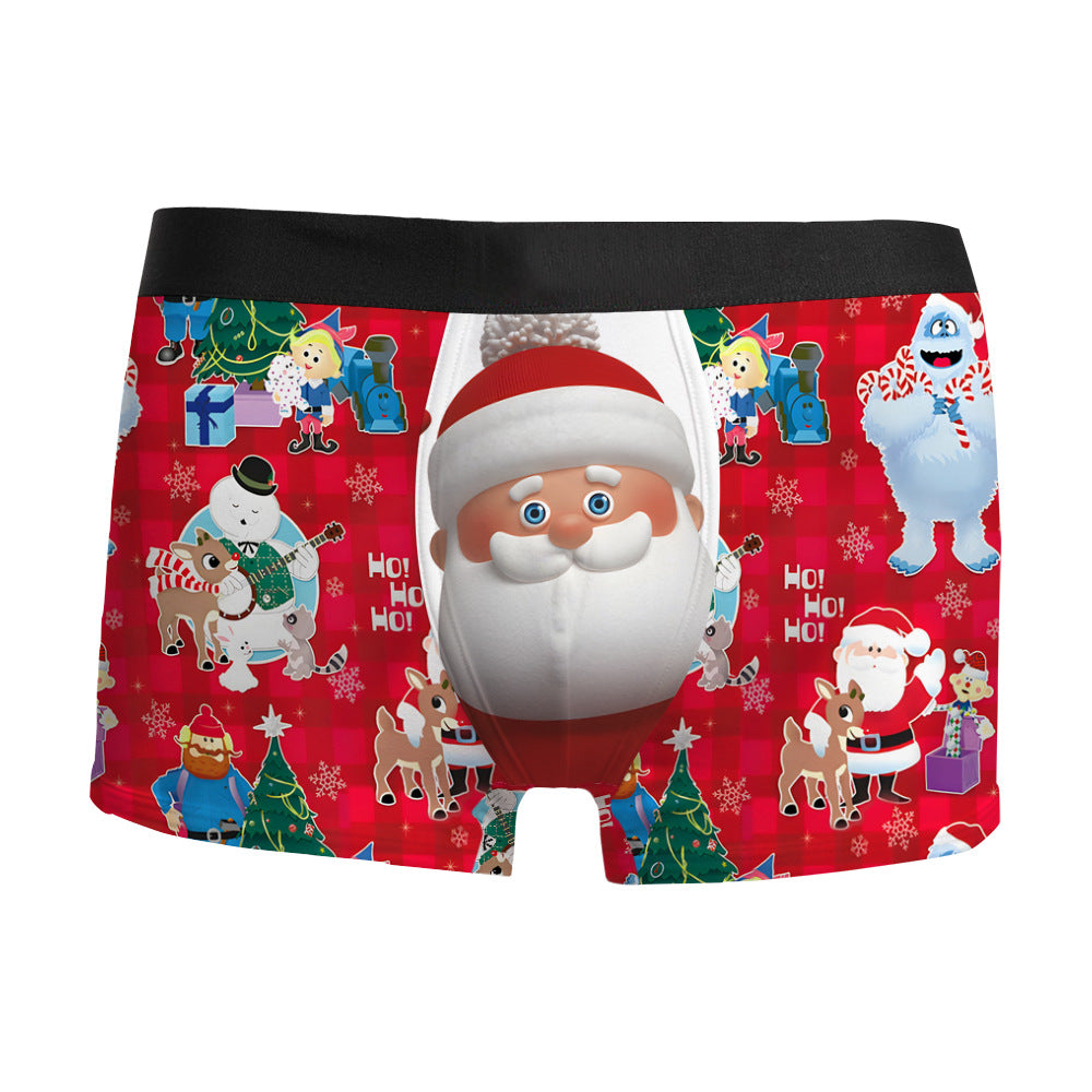 Sous-vêtements homme imprimé 3D de Noël respirant
