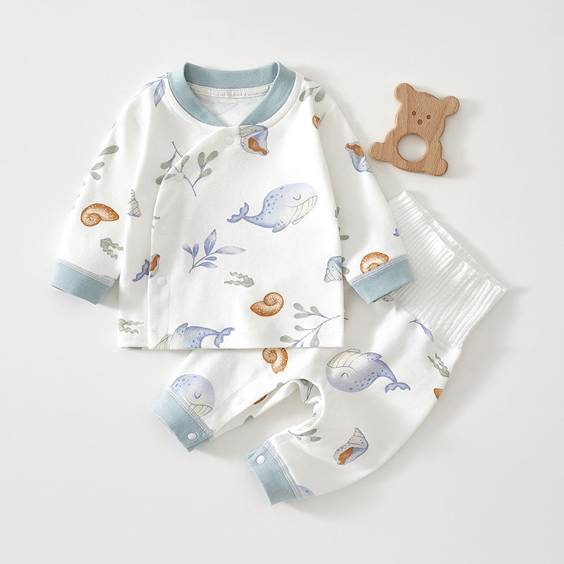Ensemble bébé Printemps Automne Haute-Waisted Pure Cotton Classe A Set