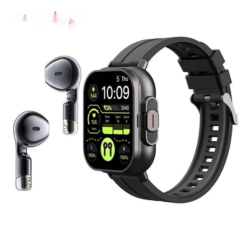 Heure d'arrivée Smart Watch Casque Bluetooth TWS Deux en un rythme cardiaque