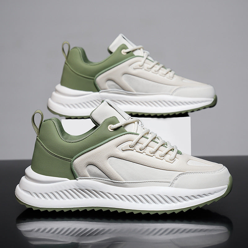 Plate-forme homme léger Soft Sole Sports en cuir Casual Sneakers