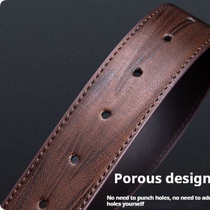 Boucle d'épingle pour homme Ceinture en cuir Modèle de feuille de trois couleurs