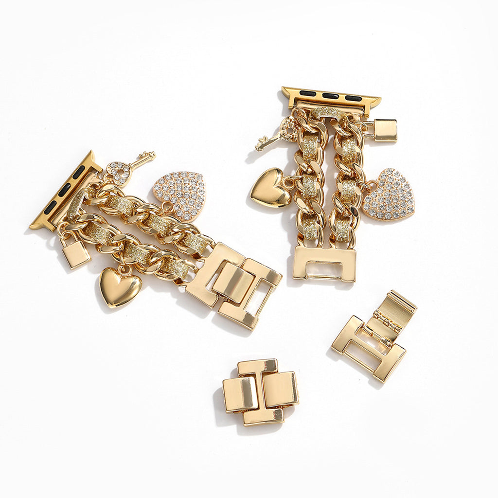 Pendentif de coeur d'or femmes bracelet de montre
