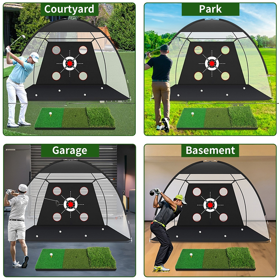 10x7ft Golf pratique Net Hitting Aid entraînement conduite saut à l'intérieur