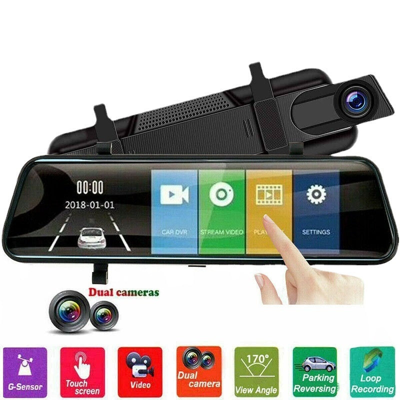 HD 1080p Dual Lens Rearview Miroir Enregistreur