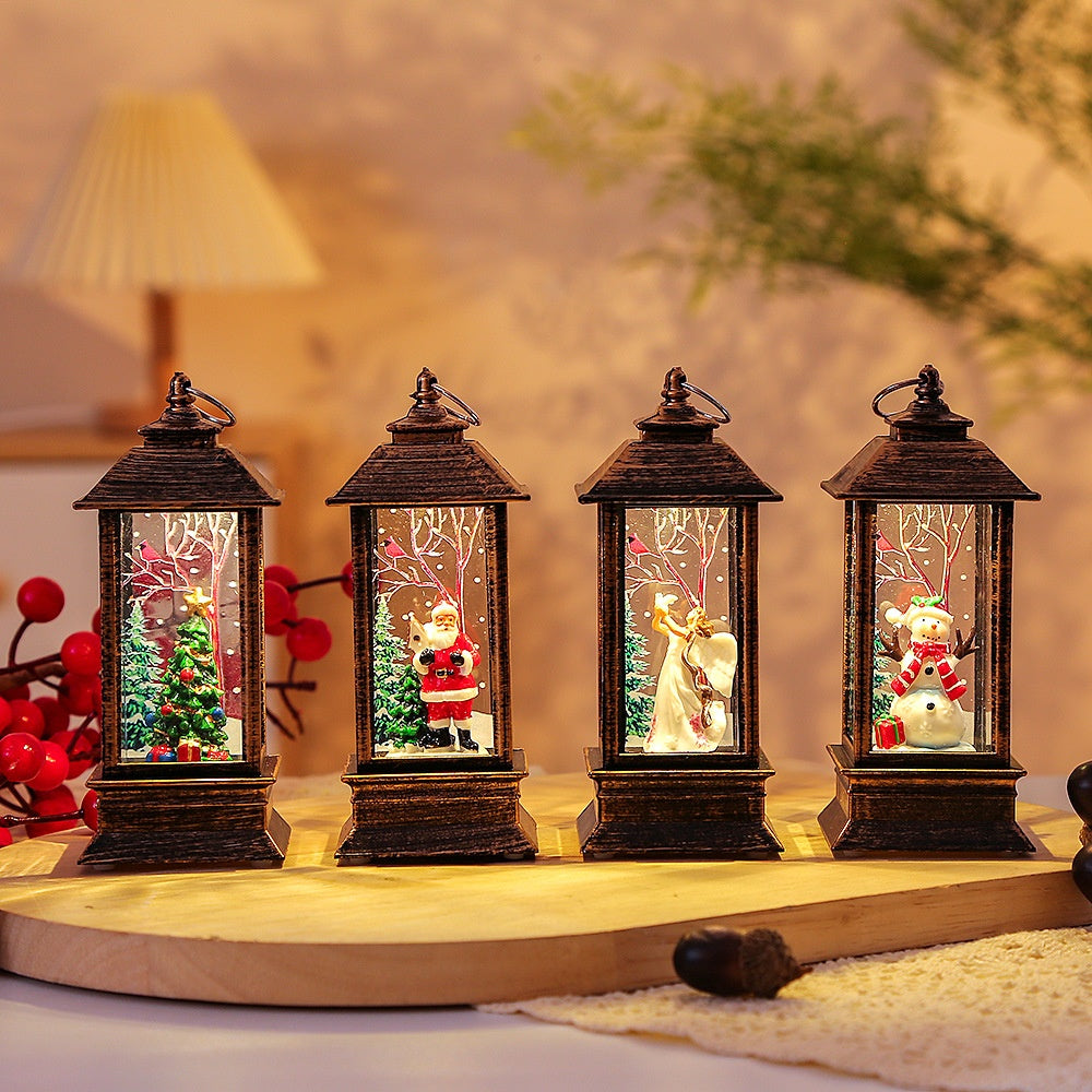 Lampe à huile portable de Noël Santa Claus LED lumières de nuit Batterie alimentée intérieur extérieur Ha