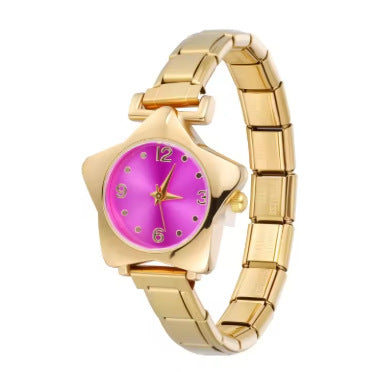 Bracelet de montre en acier inoxydable cinq étoiles coloré