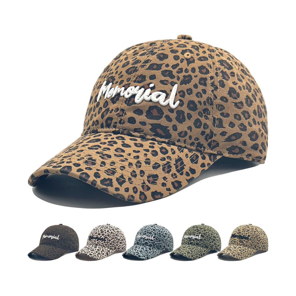 Retro Leopard-print Casquette de baseball brodée lavée et décontractionnée