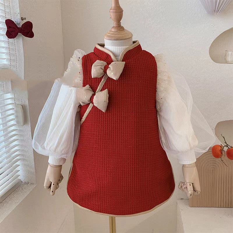 Ensemble de deux pièces de jupe en peluche de l'année