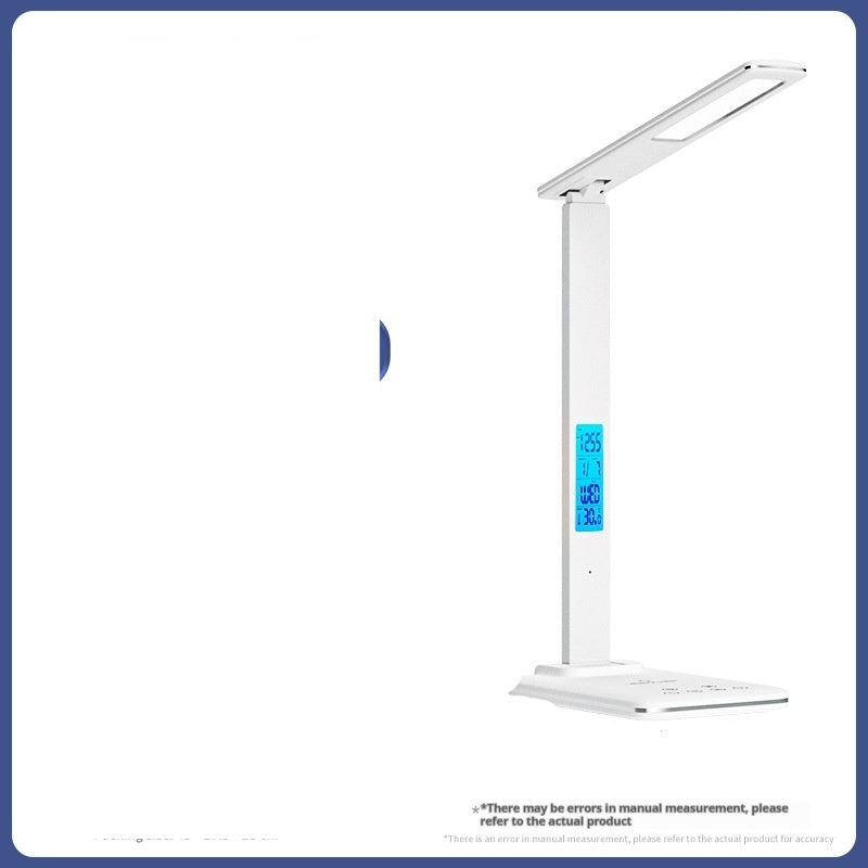 Tableau d'étude LED visage avec calendrier horloge sans fil chargeur lampe de table