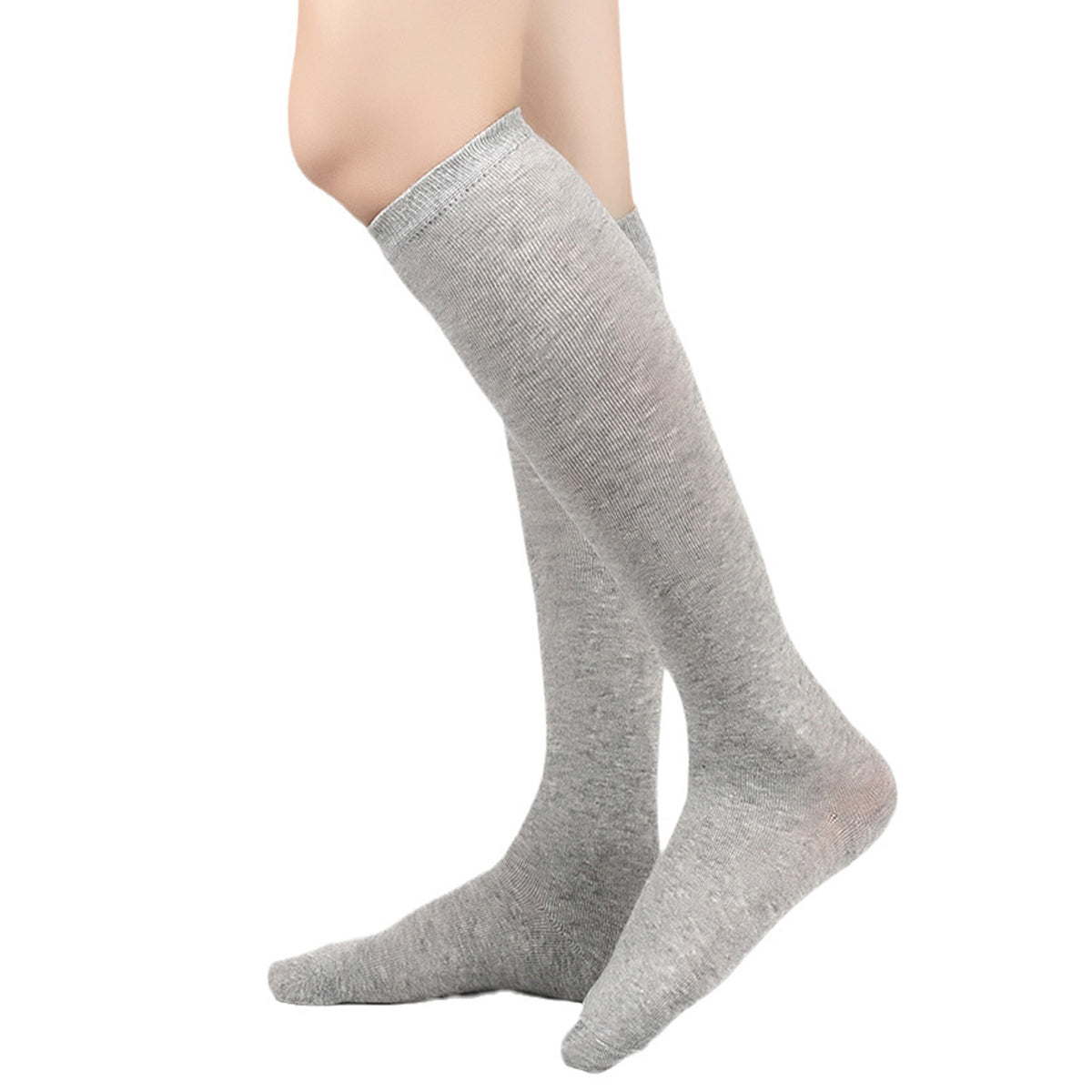 Chaussettes en coton noir Longueur du genou