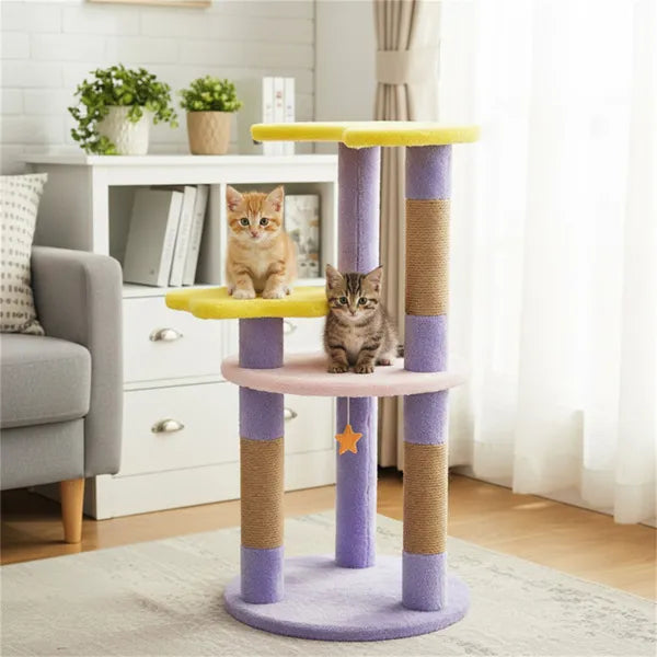 Lune & Étoile Arbre chat avec 4 niveaux