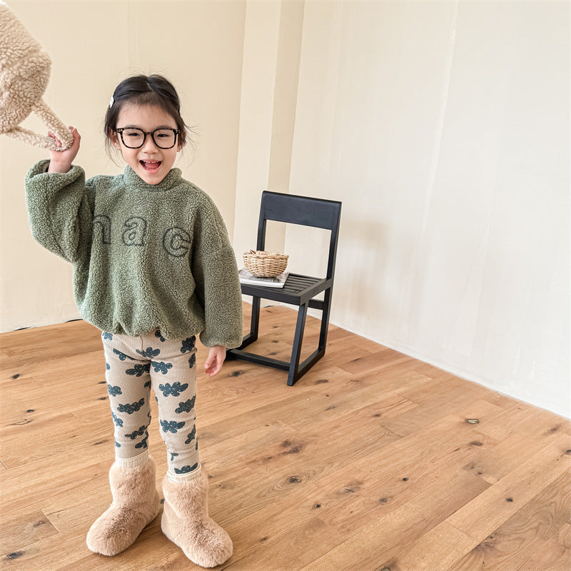 Filles Leggings épais doublés de polaire d'hiver