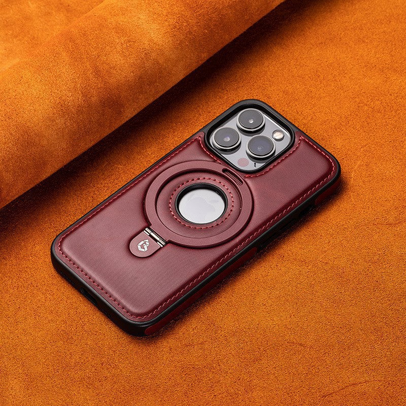Applicable 16ProMax Magnetic Bracket Phone Case Business Leather Case Protection Case