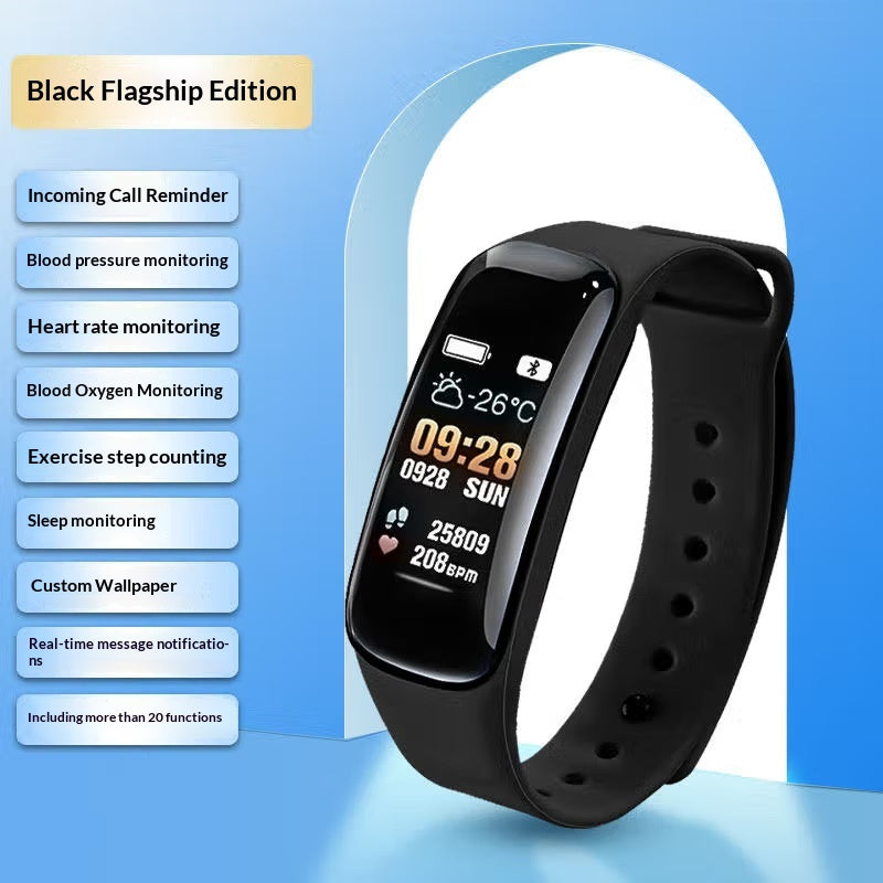 Smart Multifonctionnel Fitness Pedomètre réveil montre Bluetooth
