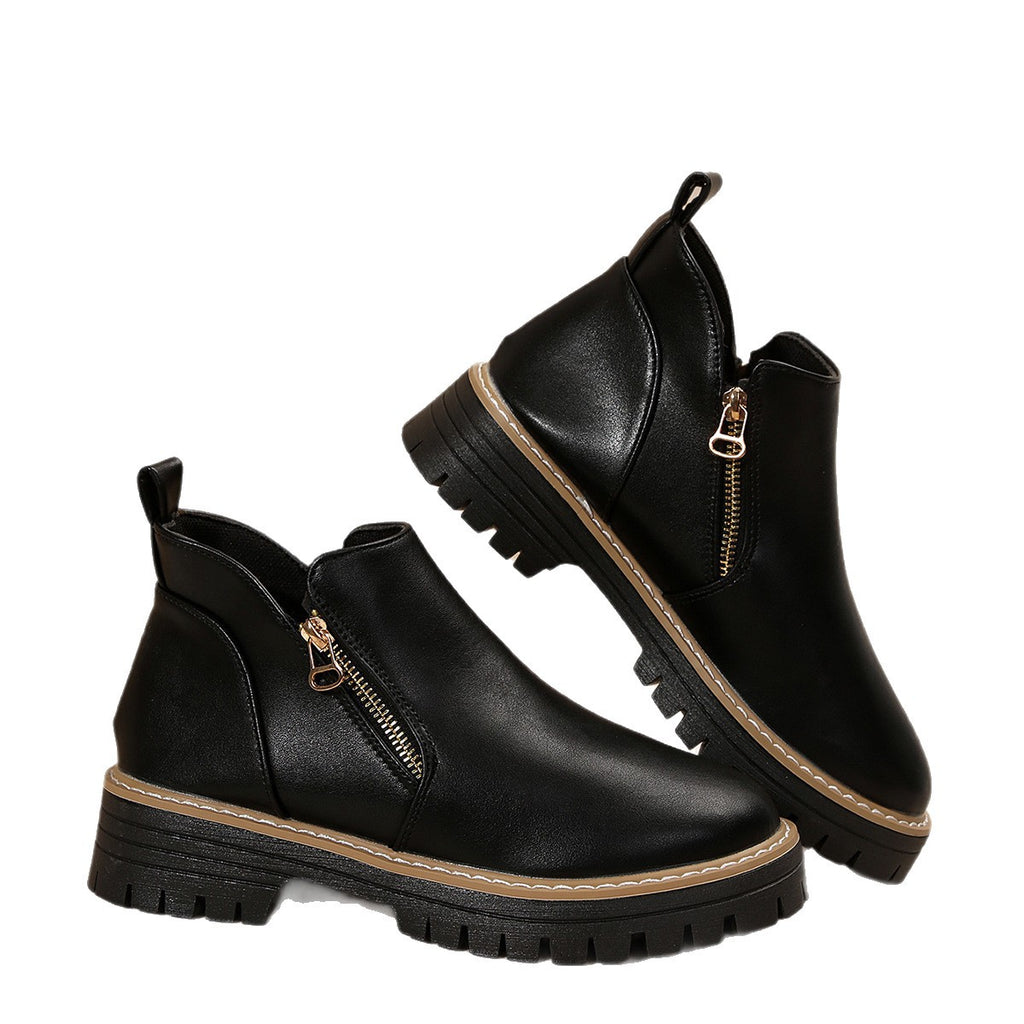 Automne et hiver Bottes de talon haute ronde Chaussures pour femmes