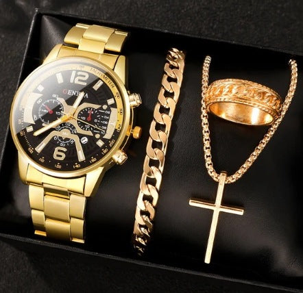 Montres d'affaires Tempérament pour hommes Ceinture d'acier cross