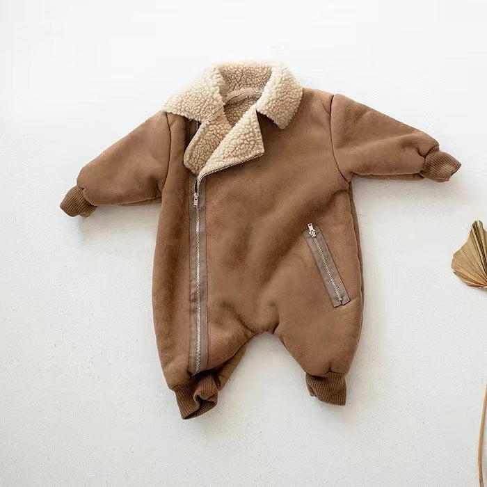 Bébé une pièce en polaire Romper épaissé Onesie