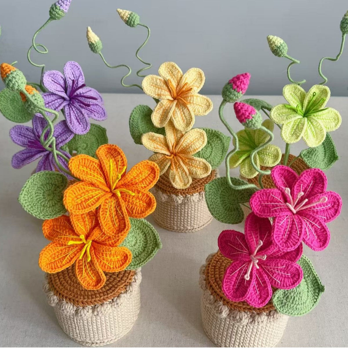 Bouquet en pot tissé à la main