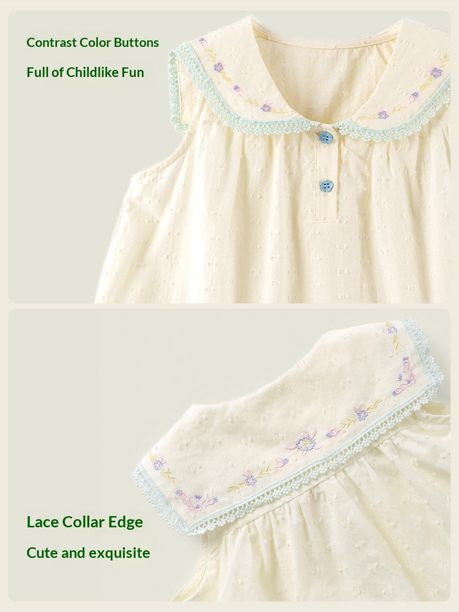 Jupe volante sans manches en coton doux à poupée