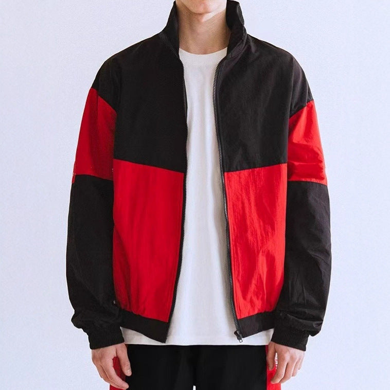 Veste anti-vent sport avec un collier stand-up pour hommes