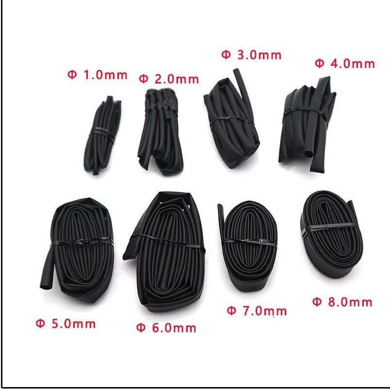 2 fois Black Heat Shrink Tube Kit D Flame Retardant Waterproof Cable Shrinkable