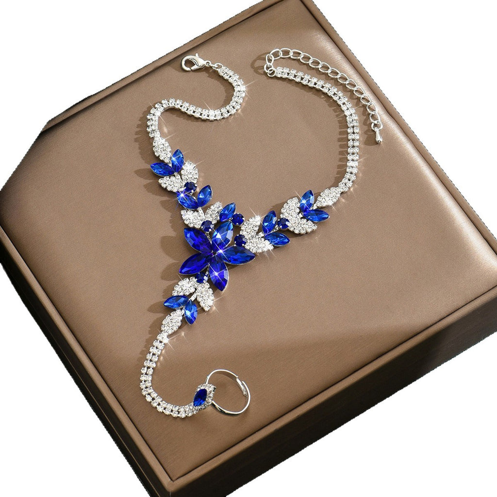 Style coréen Anklet fleur de strass doux et haut de gamme