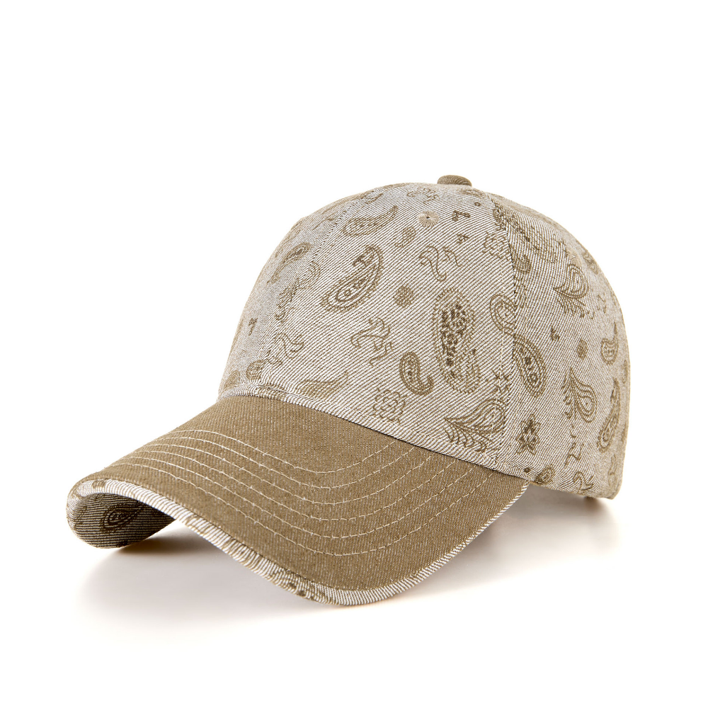 Retro Cashew Flower Patterned Patchwork Casquette de baseball avec Paisley Pr lassée