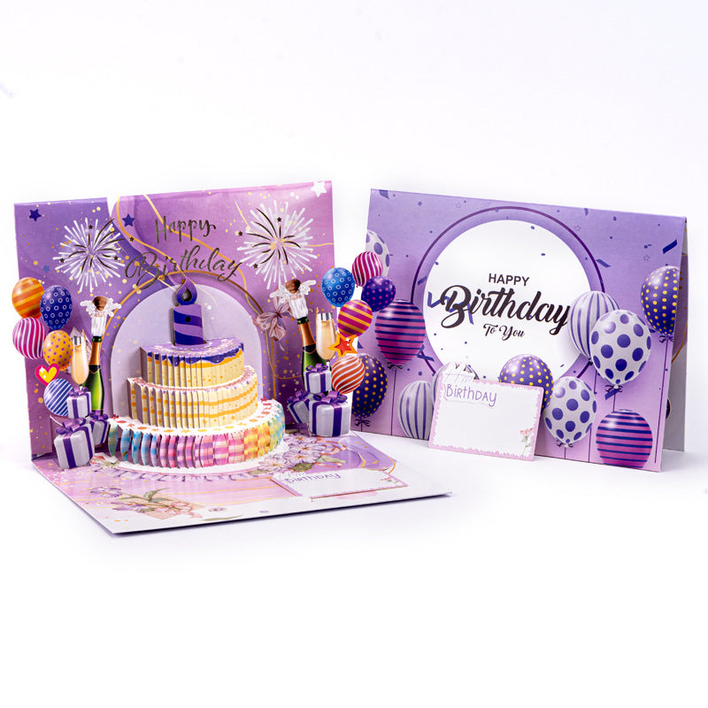 Musique de lumière Blowing 3d 3d Cake Carte de salutation