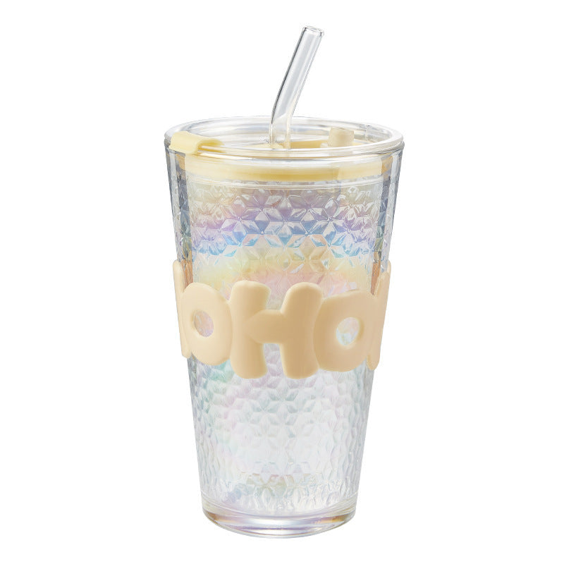 Coupe en verre de grande capacité en paille