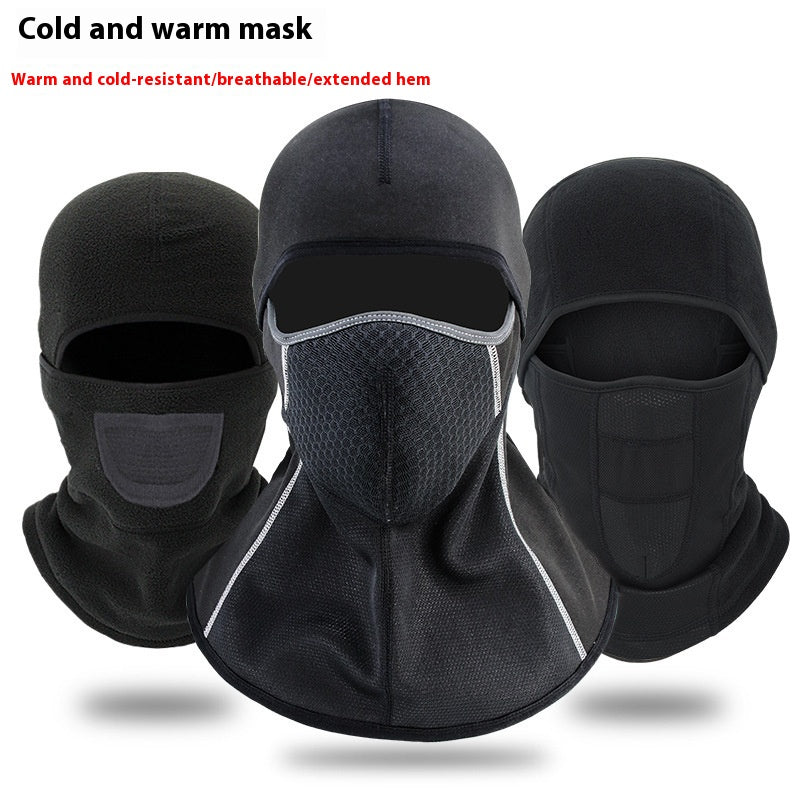 Masque de vélo d'hiver Hotte de moto chaude en plein air Ski coupe-vent