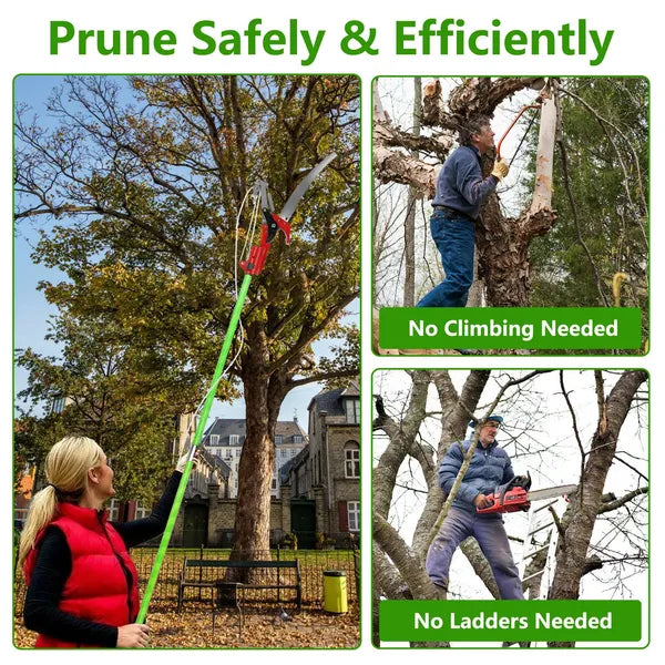 2 en 1 scie à poteau manuel extra long 8.23-15.12FT Pruner extensible pour branches élevées Wi